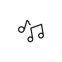 Music icon. Melody icon in black line style icon, style isolated on white background