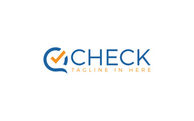 Wordmark logo with letter Q check mark symbol