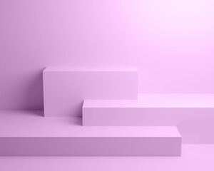 Geometry basic geometric shapes composition pink scene. 3D rendering