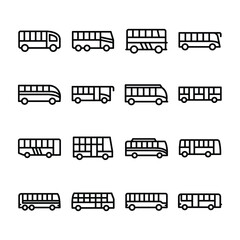 
Transport Line Vector Icons Set 
