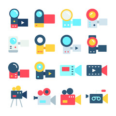 
Set of Video Production Color Vector Icons
