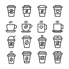
Set of Coffee Icons Line Vector Icon
