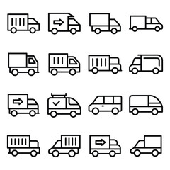 
Set of Transport Line Vector Icon 
