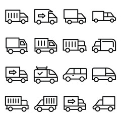 
Set of Transport Line Vector Icon 
