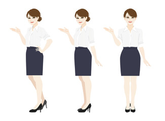 Obraz premium Full-body illustration of a business casual woman 