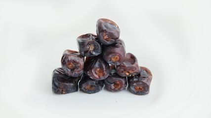 dried fruit dates on a white background