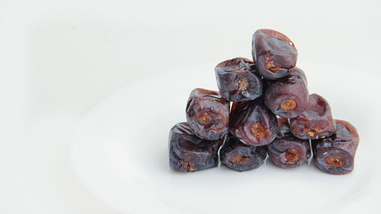dried fruit dates on a white background