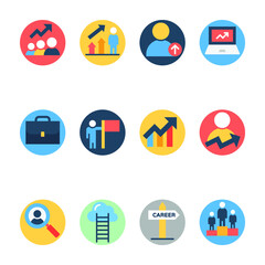 Success Circular Color Vector Icons set