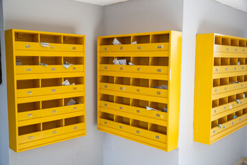 mailbox on condominium , Resident, apartment service. Letter box .