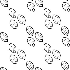 Nuts Pattern. Hand drawn food seamless background
