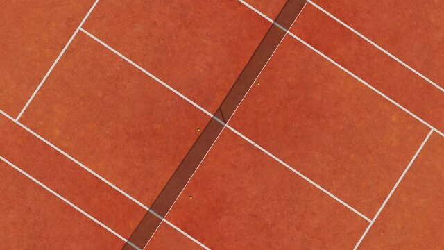 Tennis Clay Court Aerial Vertical Top View