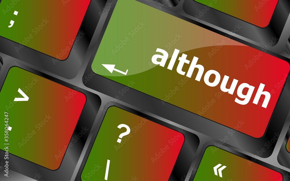 Poster computer keyboard button with altrough word on it