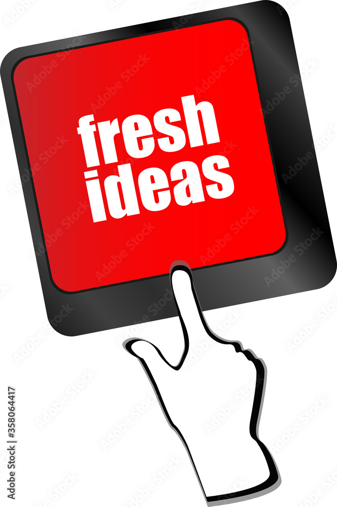 Poster fresh ideas button on computer keyboard key