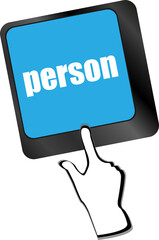 word person on computer keyboard key