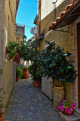 Fototapeta na wymiar A picturesque street in San Nicola Arcella, an old town in the Calabria region.