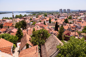Fototapeta na wymiar cityscape of old town, Zemun, Belgrade, Serbia, Europe, summer day