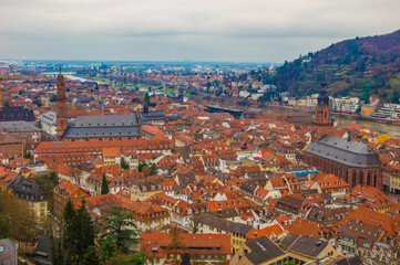 Fototapeta na wymiar top view of an old german city