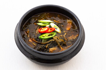 Soybean Paste Soup with Dried Radish Leaves