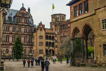 Obraz premium top view of an old german city