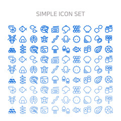 Seafood and cooking of Simple line icon.
