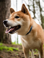 Shiba inu. Shiba inu portrait. Shiba inu dog.  Japanese red sesame shiba inu dog.