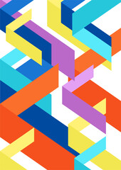 Geometric abstract background, Dynamic geometric shapes compositions, Flat and clean style, Applicable for any graphic works.