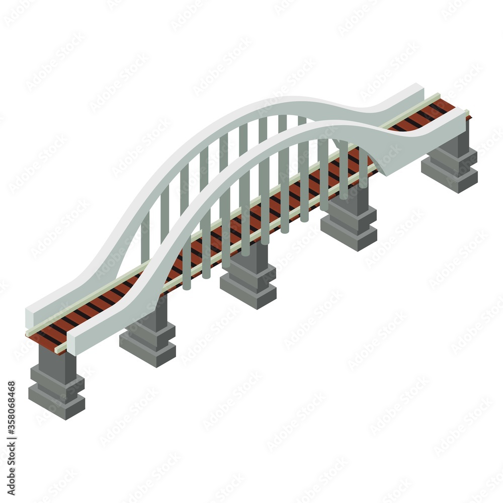 Poster train bridge icon. isometric of train bridge vector icon for web design isolated on white background