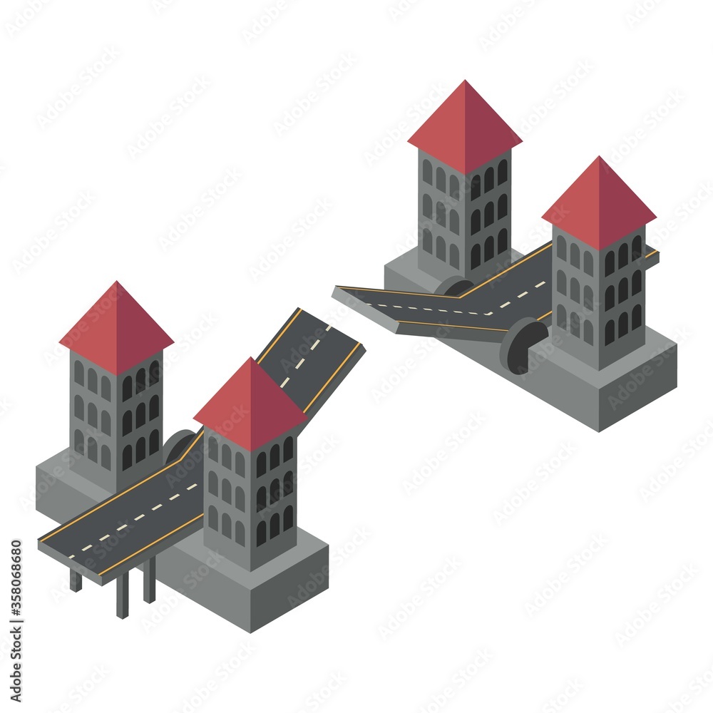 Aufkleber tower bridge icon. isometric of tower bridge vector icon for web design isolated on white background