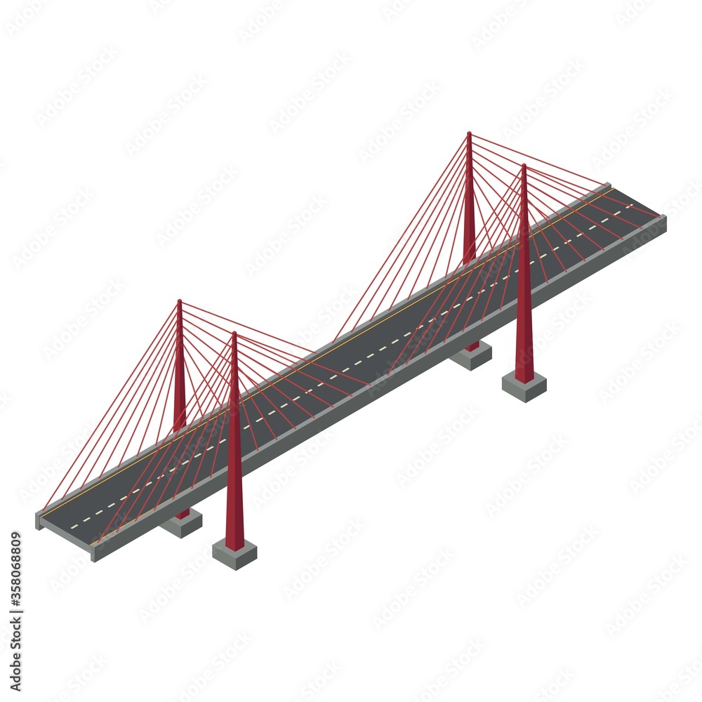 Poster high bridge icon. isometric of high bridge vector icon for web design isolated on white background
