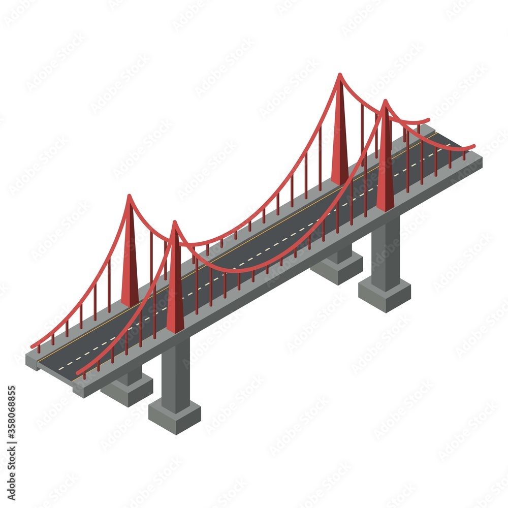 Poster support bridge icon. isometric of support bridge vector icon for web design isolated on white backgr