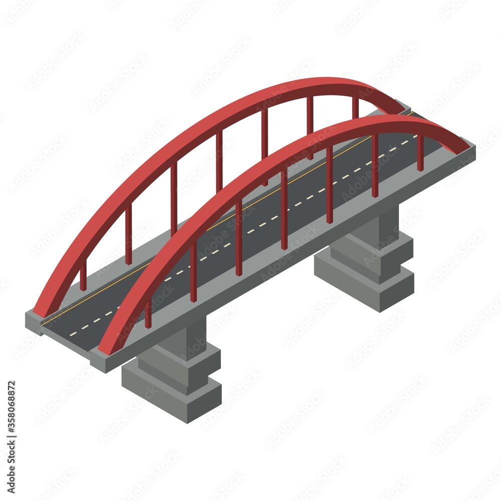 Aufkleber concrete bridge icon. isometric of concrete bridge vector icon for web design isolated on white back