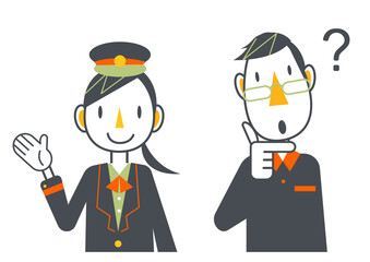 駅員と男性客のセット