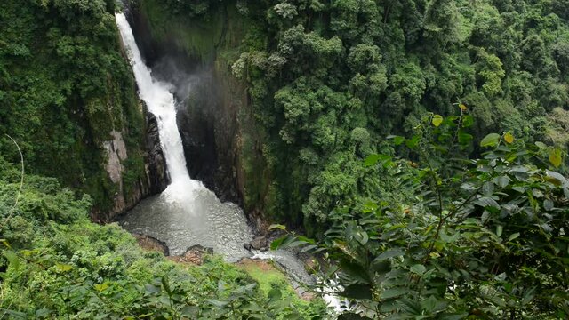 Big waterfall and dangerous in a big mountain. Haew Narok waterfall Khao Yai National Park Thailand. 