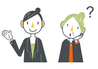 Naklejka premium ビジネスウーマンとシニア女性のセット