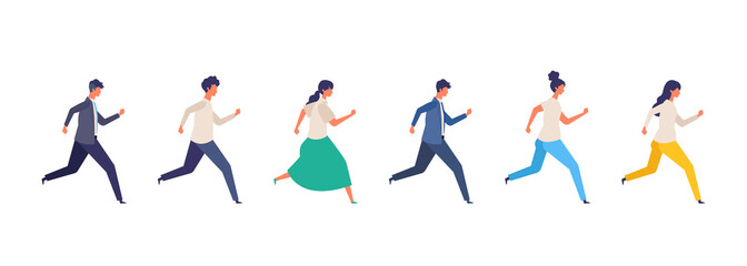 Vector illustration of People are running.