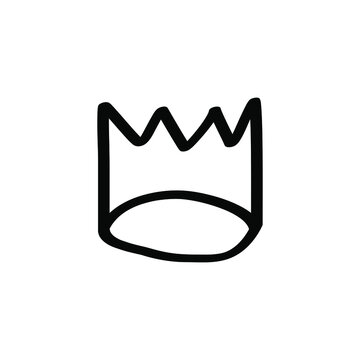 Crown logo icon sign Hand drawn Doodle design style Fashion print for clothes apparel greeting invitation card picture banner poster flyer websites Vector