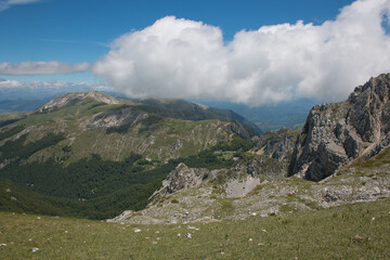 Fototapeta premium Blue sky and clouds over italian mountains