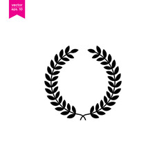 Laurel Wreath Icon Logo Design Template.