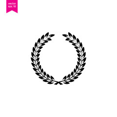Laurel Wreath Icon Logo Design Template.