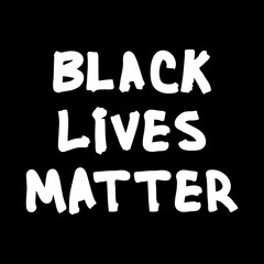 Poster of black lives matter. Lettering isolated on a white background. Protests in Minneapolis. The murder of black people.