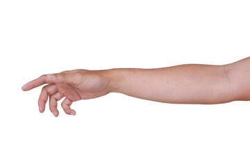 Fototapeta premium Male asian hand gestures isolated over the white background. 