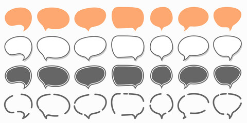Speech bubble icons set. Flat vector design