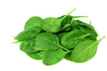 spinach leaves isolate on white background. Healthy food.