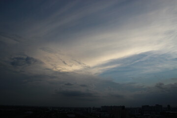 Fototapeta premium dark cloudy sky evening time 