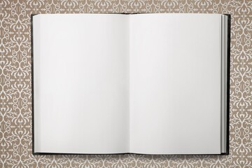 Open blank notebook on an office desk