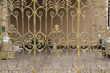 golden metal house front gate 