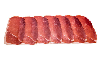 Tasty meat background, thinly sliced jamon.