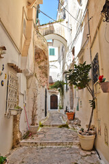 Fototapeta na wymiar An alley in Sperlonga, an old town in the Lazio region, Italy.