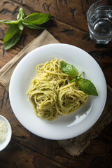 Pasta with pesto sauce