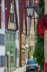 quiet and deserted streets of the old German city